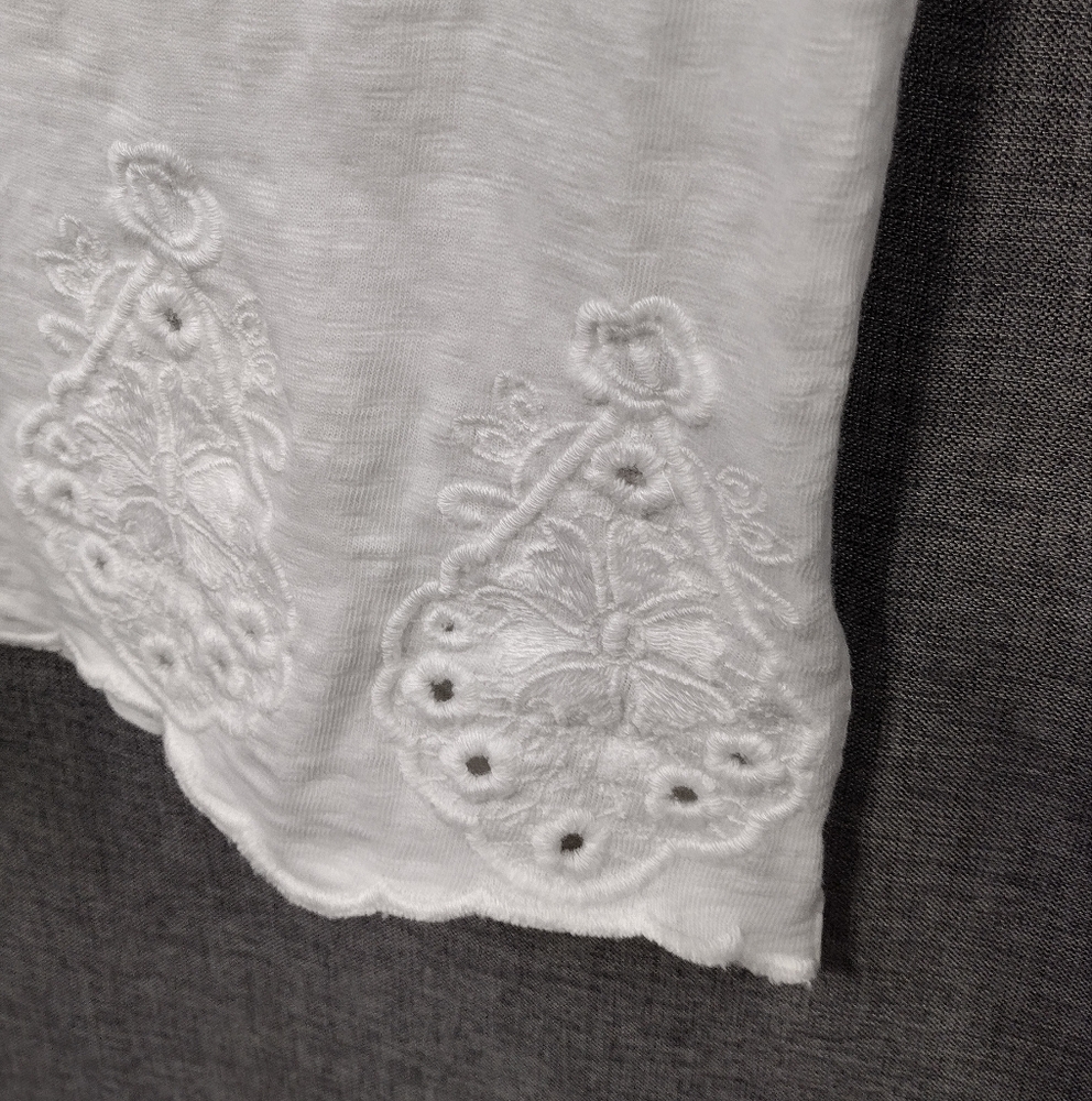 NWOT Talbots Embroidered Eyelet Cottagecore Pullover Tunic Women's M White - Picture 4 of 10